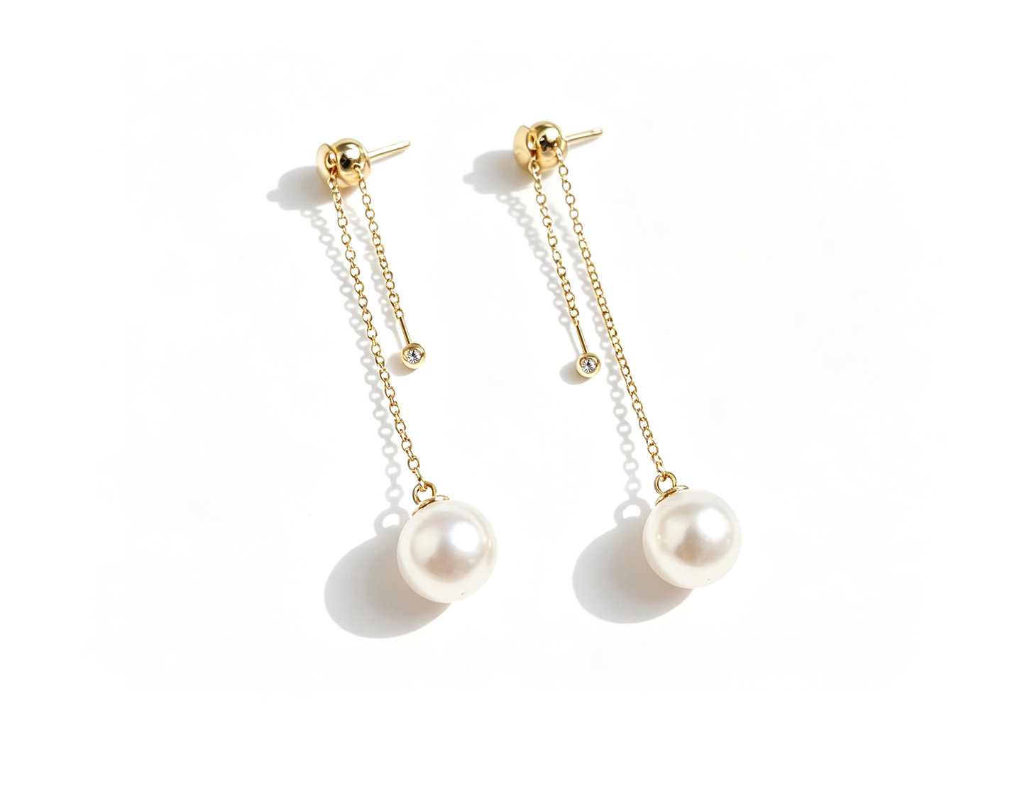 Diamond Akoya Pearl Ear Thread